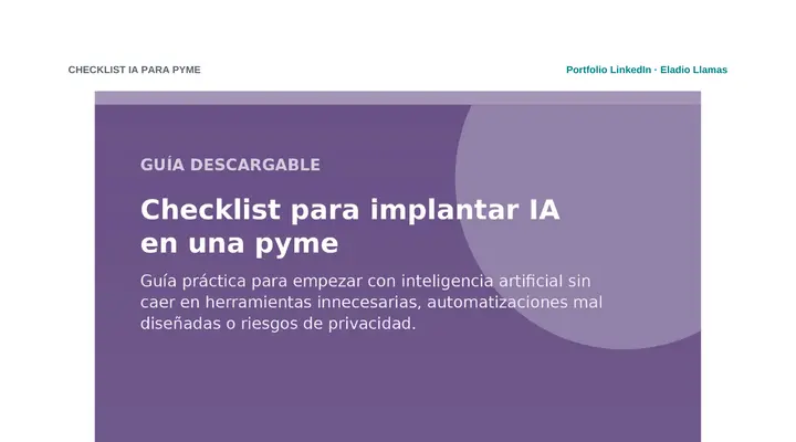 Portada del checklist para implantar IA en una pyme